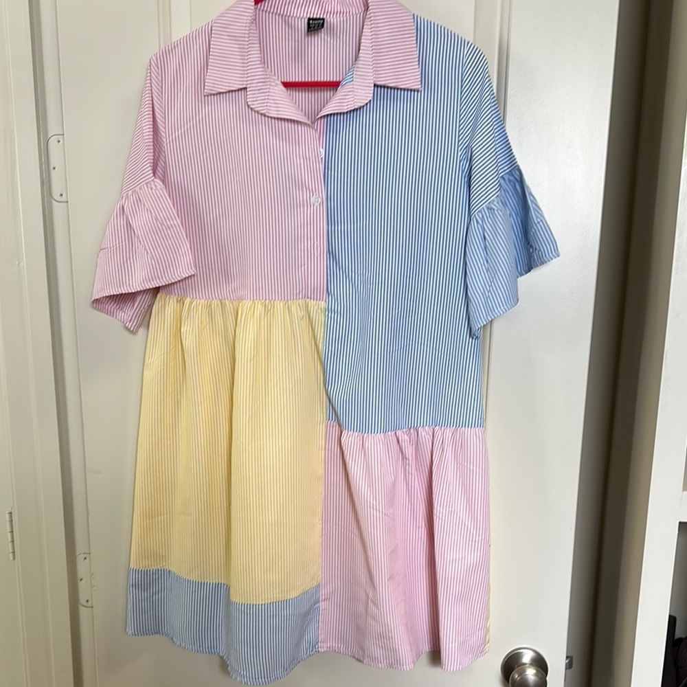 Striped Pastel Mini Dress